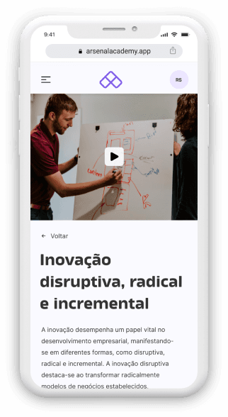 Imagem da plataforma Arsenal Academy em um mockup